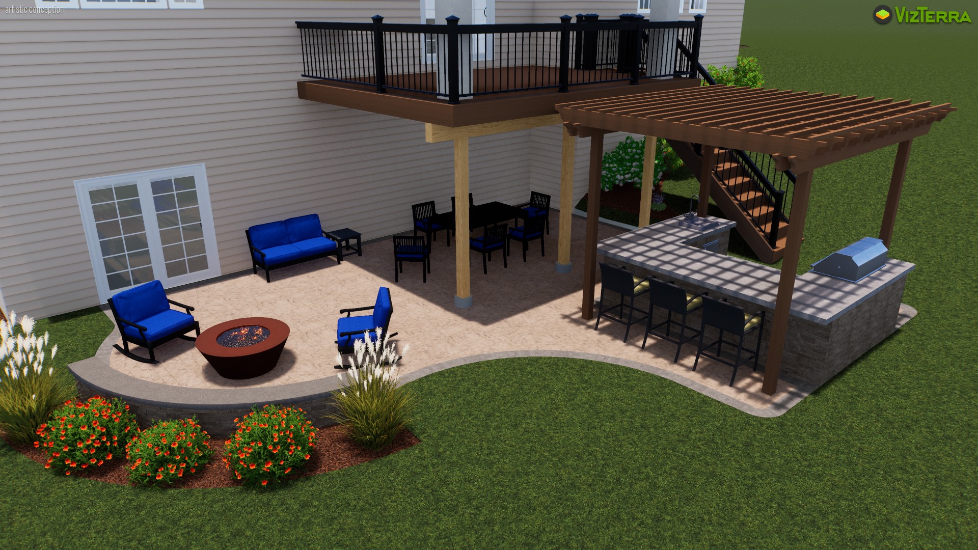Mantego Hardscaping Design Rendering